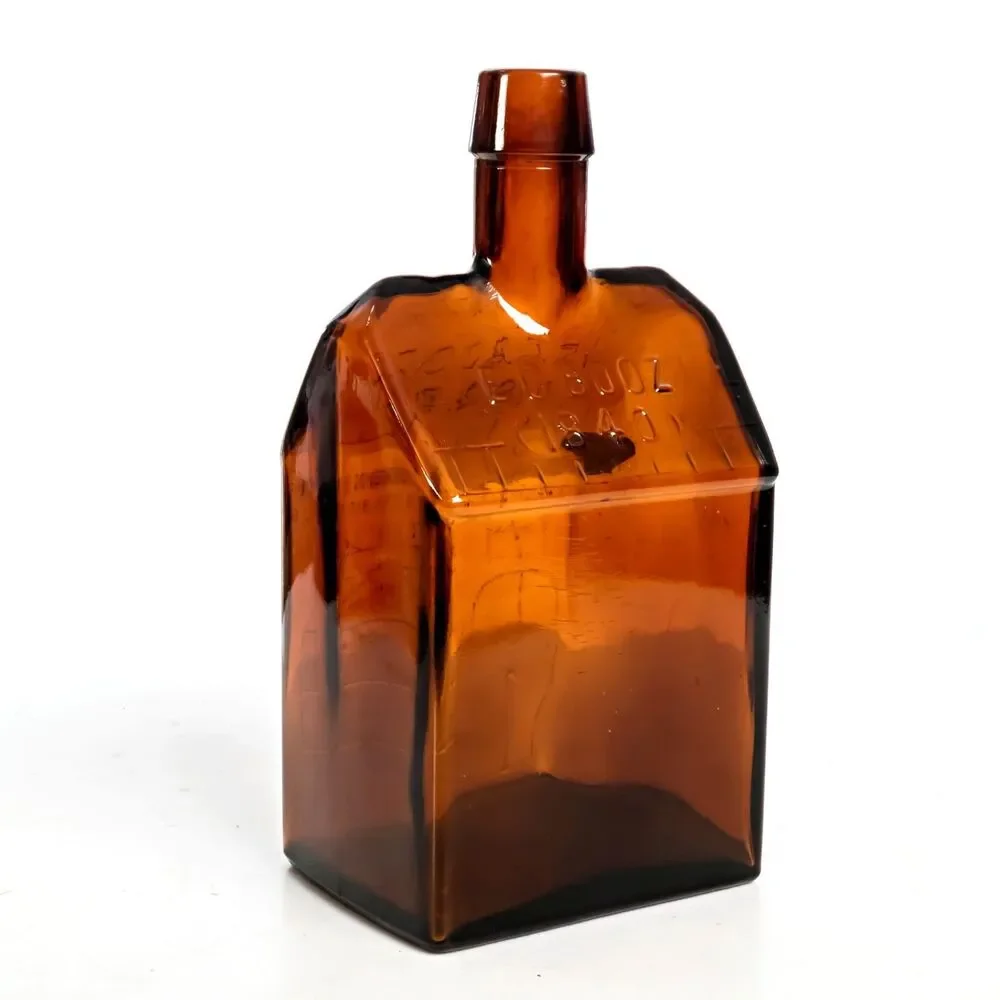 Vintage EG BOOZ 1840 Whiskey Brown Bottle 8